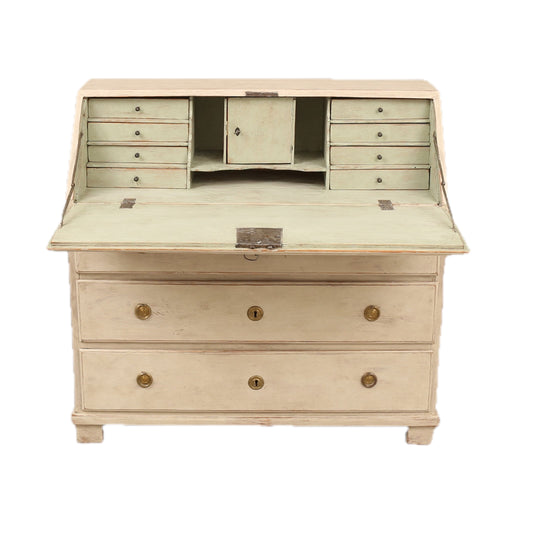 19th Century Swedish Gustavian Painted Secretary Desk