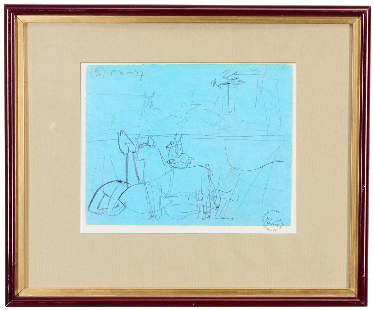 After Pablo Picasso, "Sketch for Guernica" Reproduction, Stamped 66/298