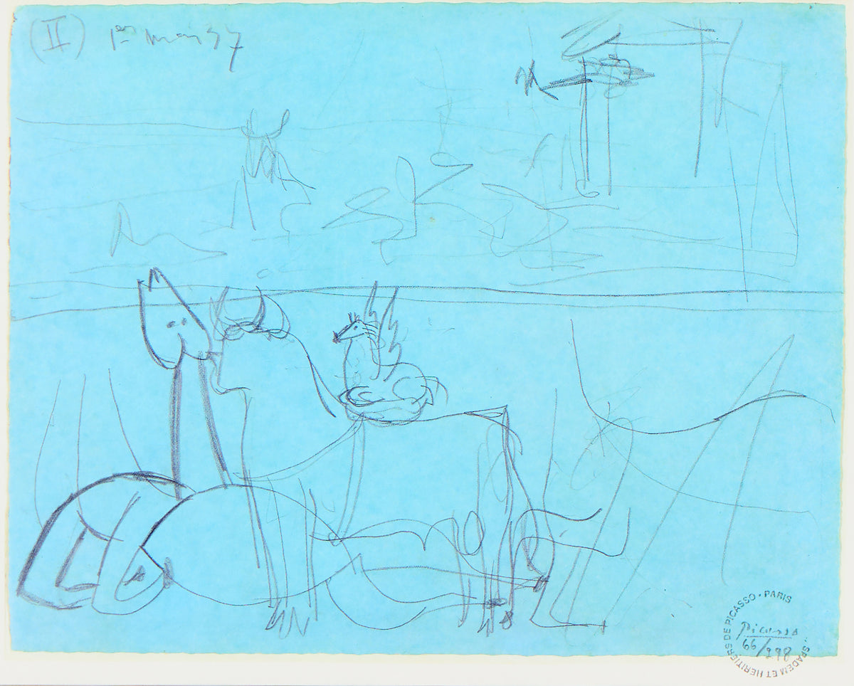 After Picasso Sketch for Guernica reproduction