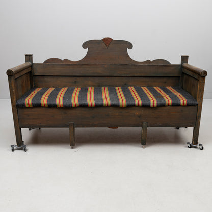 Swedish Blue Painted Pull-Out Sofa, 19th/20th Century