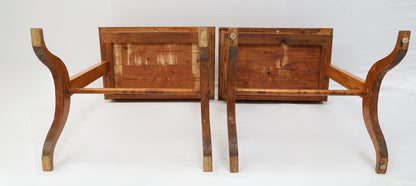 Pair of Swedish Birch and Burl Birch Nightstands, 19th Century