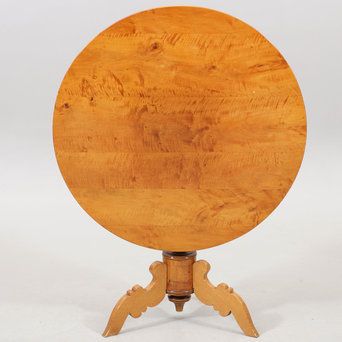 Swedish birch round drop-leaf table