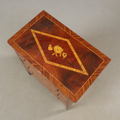 Small Three-Drawer Inlaid Chest, Mid-20th Century