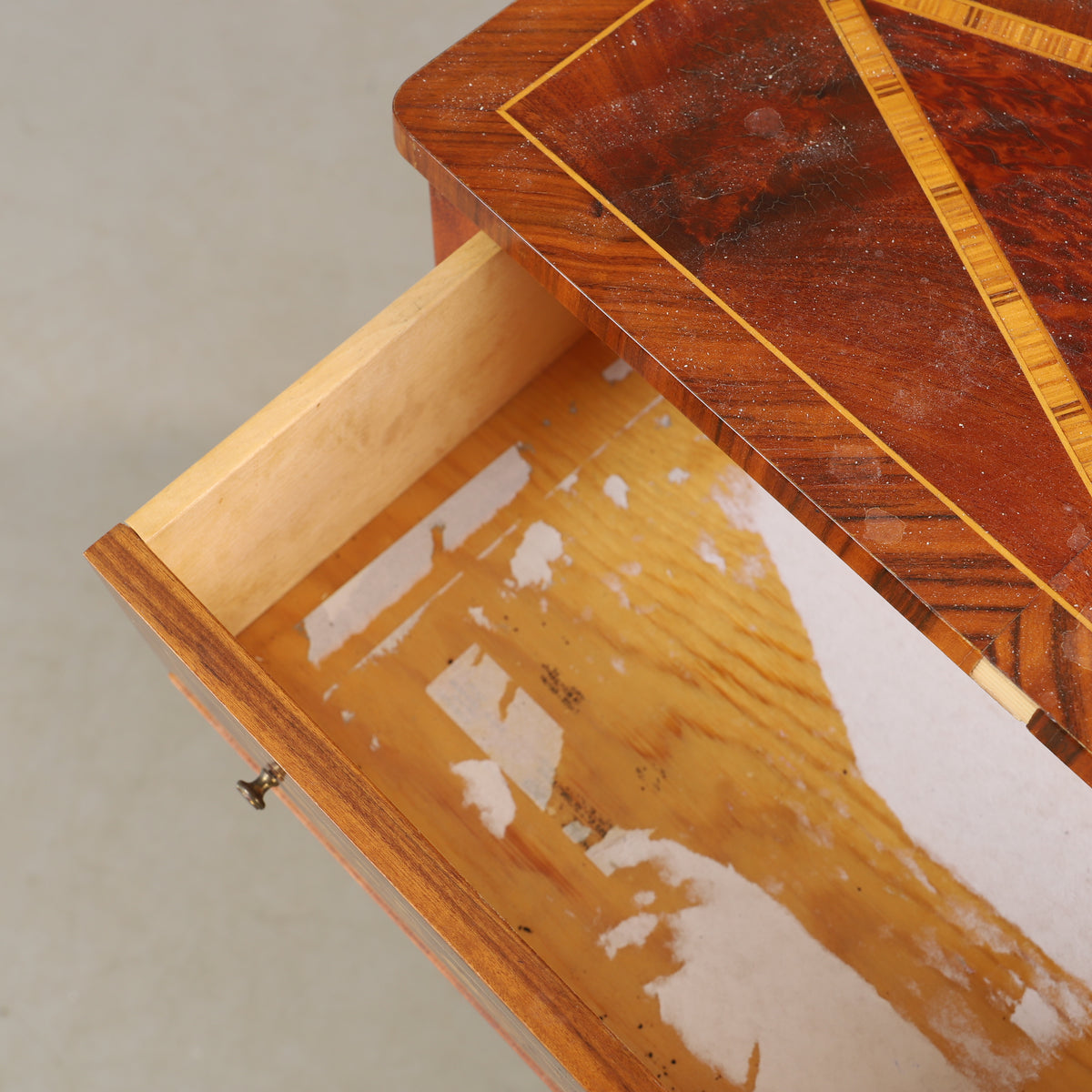 Small Three-Drawer Inlaid Chest, Mid-20th Century