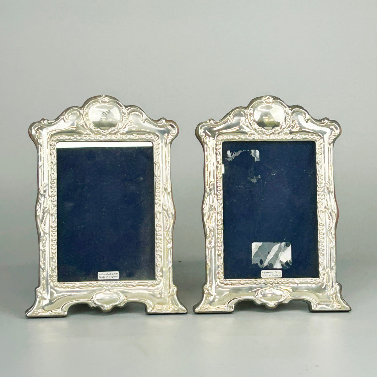 Pair of hallmarked sterling silver photo frames