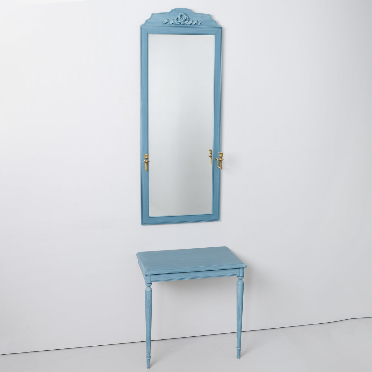 Swedish Painted Console Table with Pier Mirror, Late 20th Century