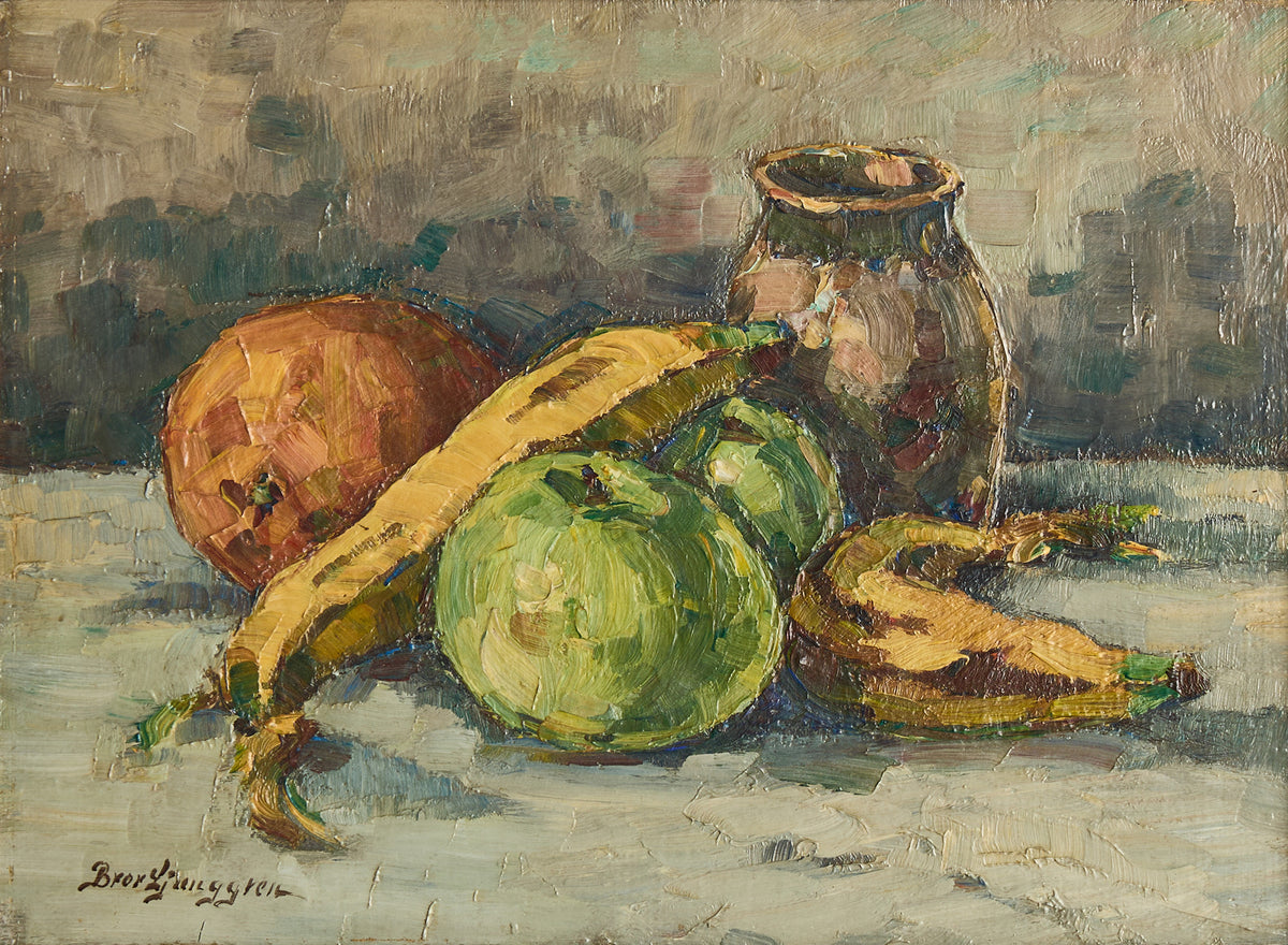 Bror Ljunggren still life with fruit and jug
