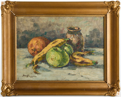 Bror Ljunggren (1884–1939) Still Life with Fruit and Jug, Signed Oil