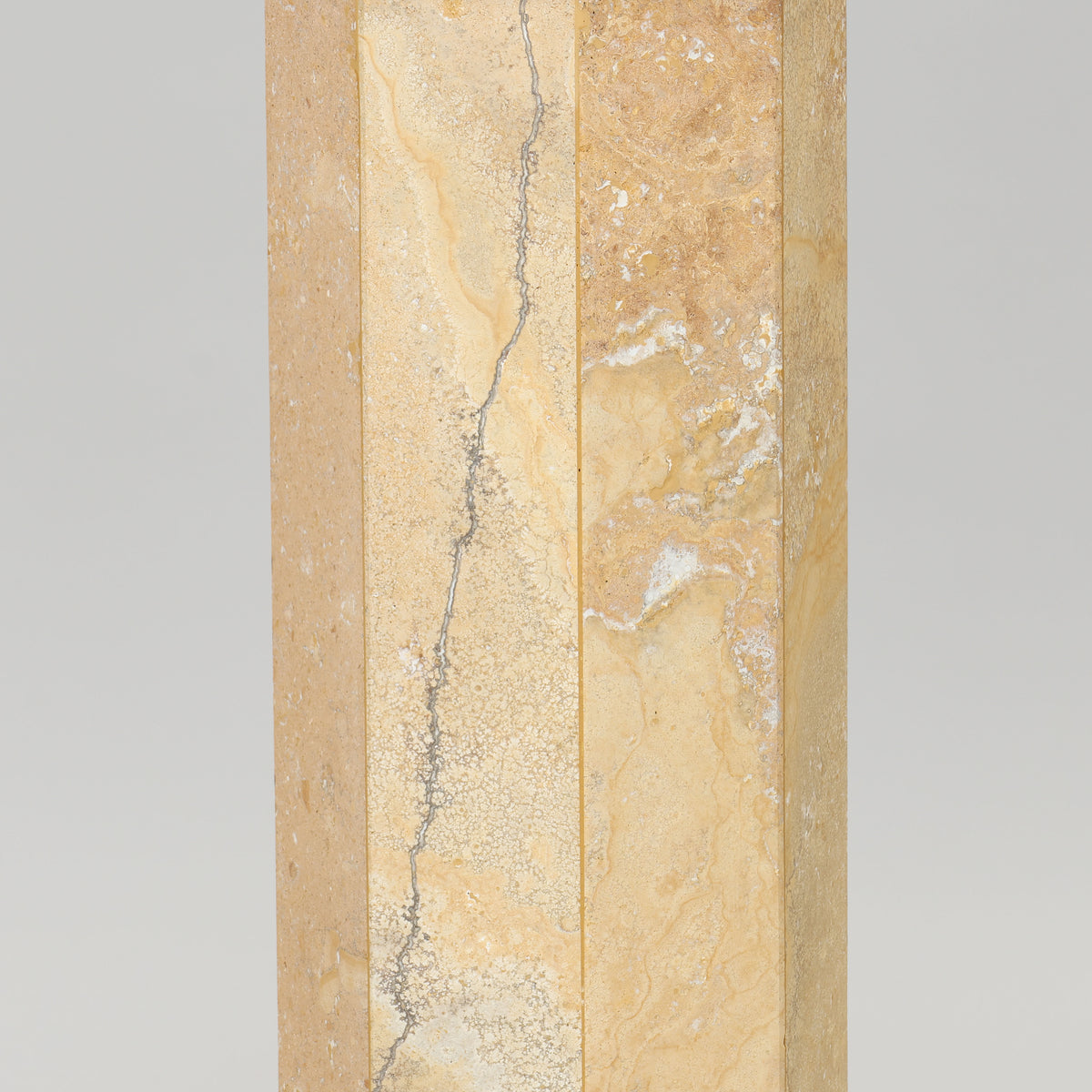 Set of Three Italian Travertine Octagonal Pedestals, Late 20th Century