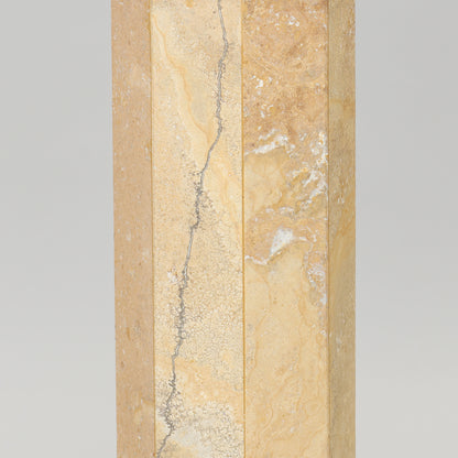 Set of Three Italian Travertine Octagonal Pedestals, Late 20th Century