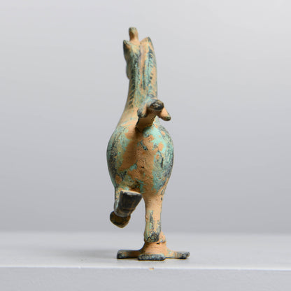 Chinese Patinated Bronze Flying Horse Sculpture