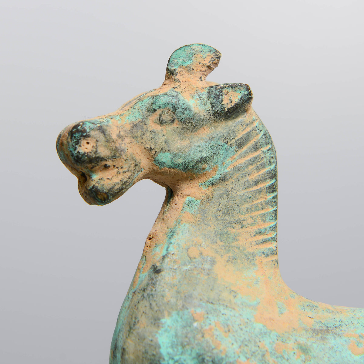 Chinese Patinated Bronze Flying Horse Sculpture