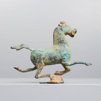 Chinese Patinated Bronze Flying Horse Sculpture