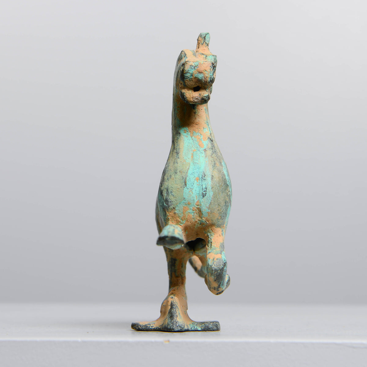 Chinese Patinated Bronze Flying Horse Sculpture