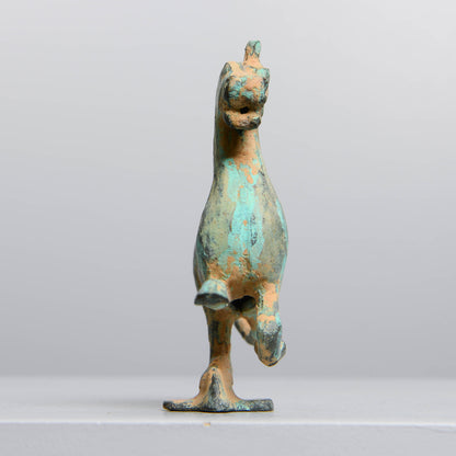 Chinese Patinated Bronze Flying Horse Sculpture