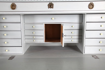 Gustavian Grey Painted Writing Bureau, Sweden, 18th Century