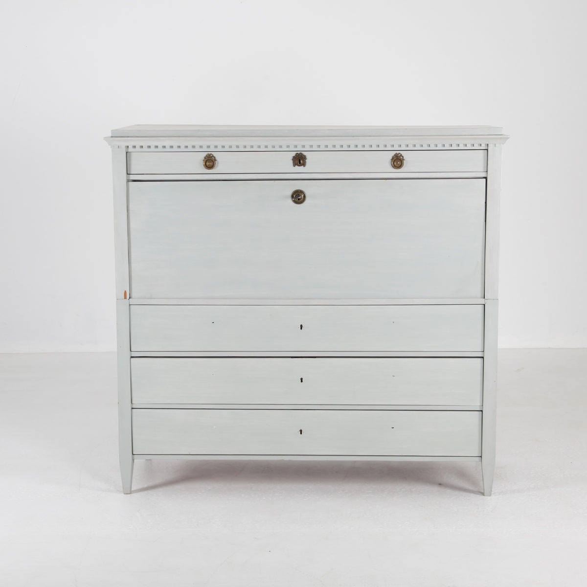 Gustavian Grey Painted Writing Bureau, Sweden, 18th Century