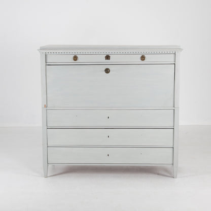 Gustavian Grey Painted Writing Bureau, Sweden, 18th Century