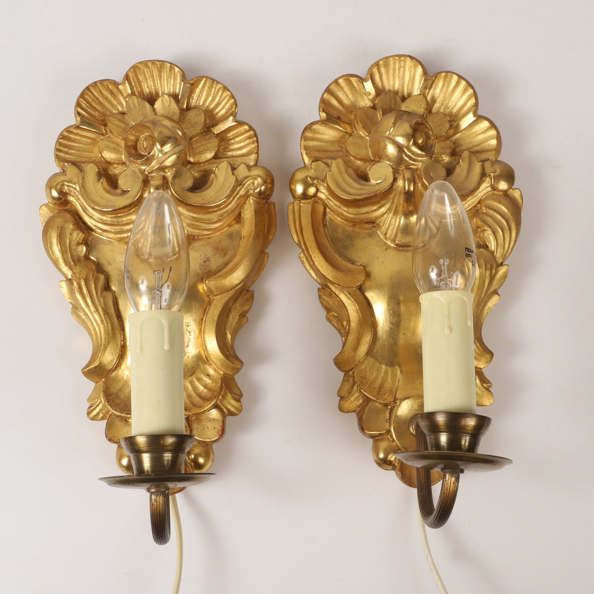 Pair of giltwood wall sconces