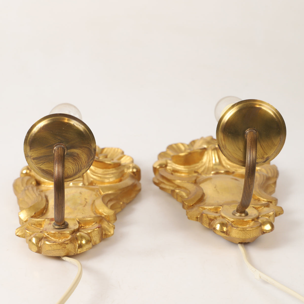 Pair of Giltwood Wall Sconces, 20th Century