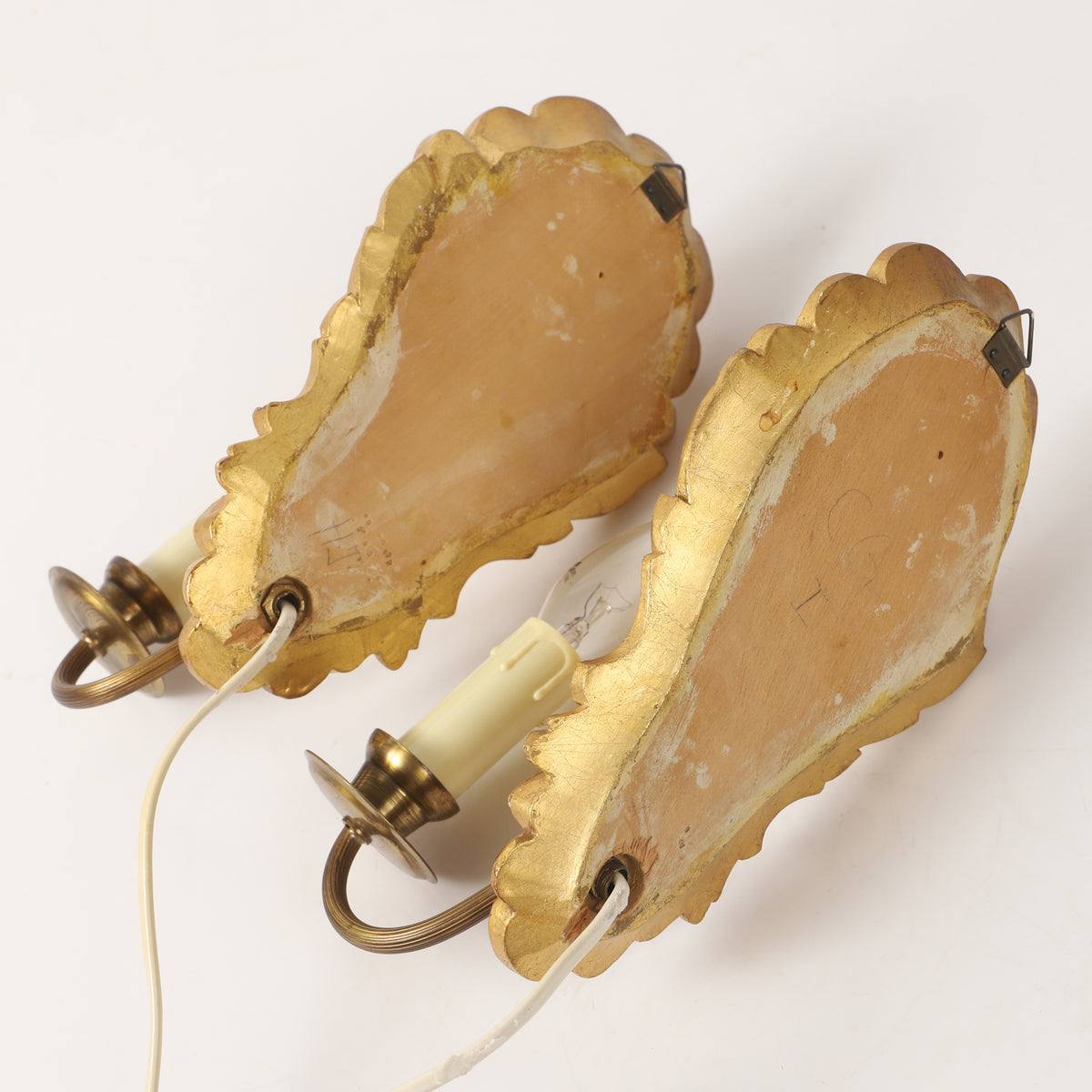 Pair of Giltwood Wall Sconces, 20th Century