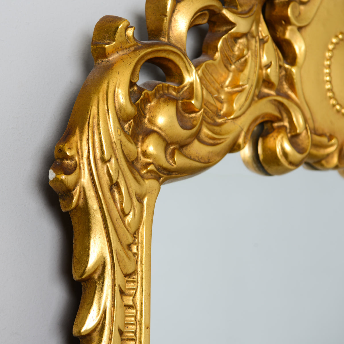 Tall Rococo Style Giltwood Mirror with Bevelled Glass, 20th Century