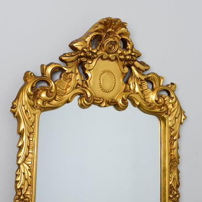 Tall Rococo Style Giltwood Mirror with Bevelled Glass, 20th Century