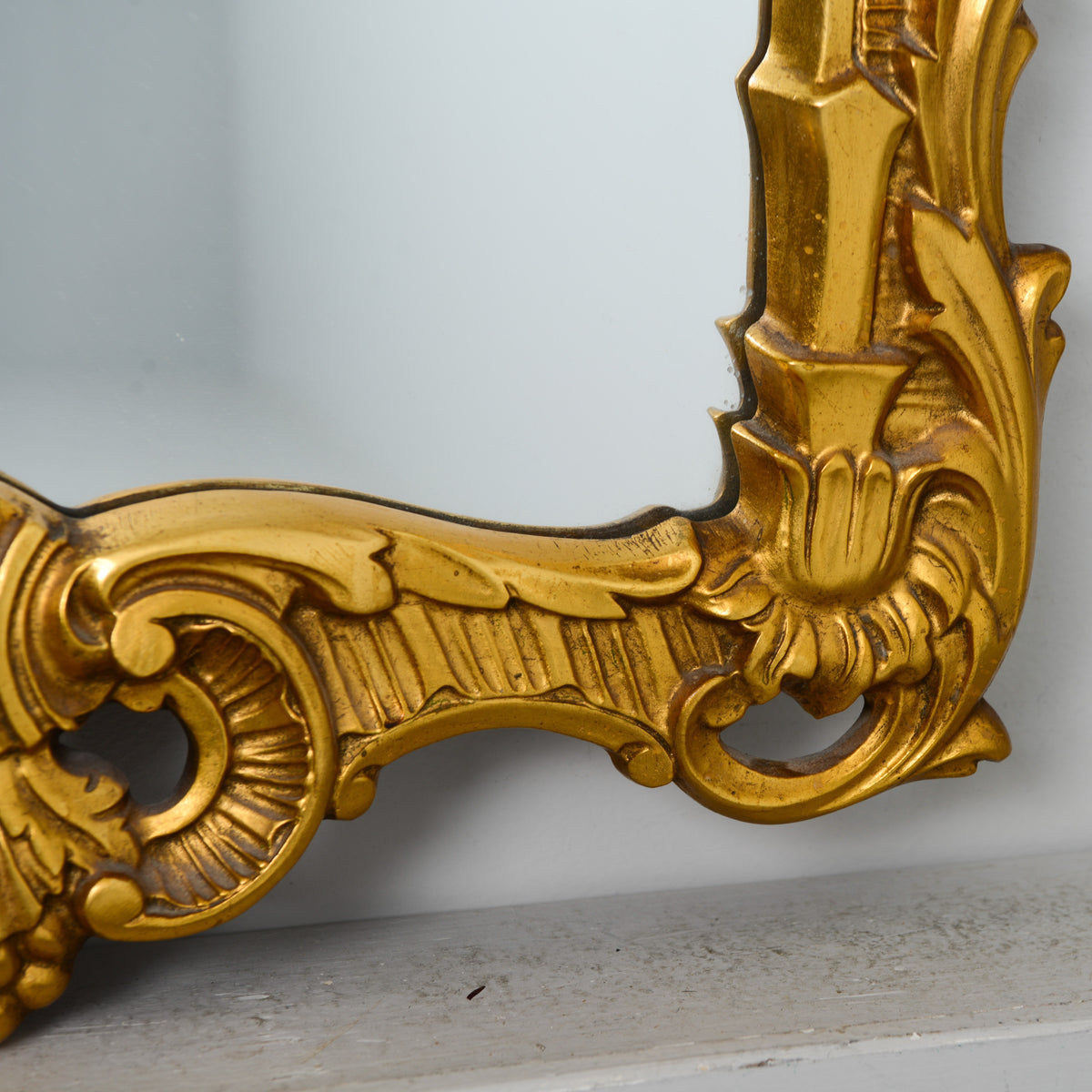 Tall Rococo Style Giltwood Mirror with Bevelled Glass, 20th Century