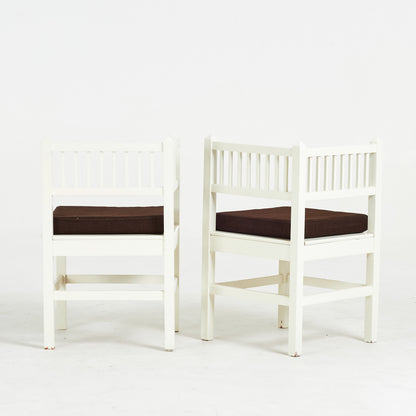 Pair of Swedish Powder Chairs with Ribbed Backs, Early 20th Century