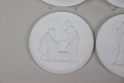 Set of Four Royal Copenhagen Bisque Porcelain Classical Wall Plaques