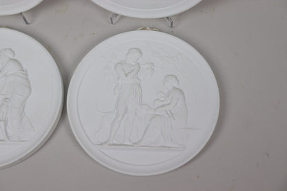 Set of Four Royal Copenhagen Bisque Porcelain Classical Wall Plaques