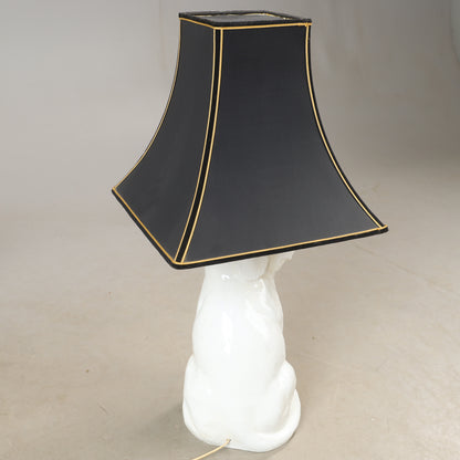 Pair of Porcelain Dog Table Lamps, Late 20th Century