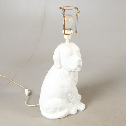 Pair of Porcelain Dog Table Lamps, Late 20th Century