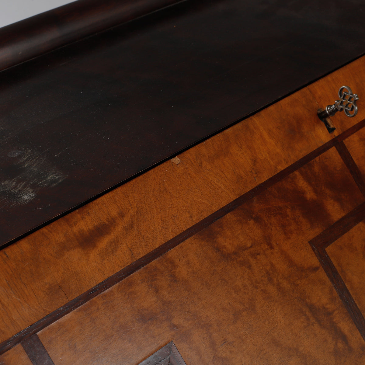 Swedish Grace Birch Slant-Front Secretary with Marquetry, 1920s