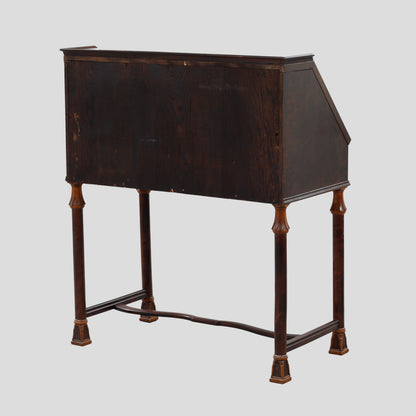 Swedish Grace Birch Slant-Front Secretary with Marquetry, 1920s
