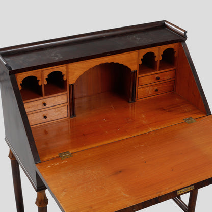 Swedish Grace Birch Slant-Front Secretary with Marquetry, 1920s