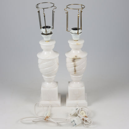 Pair of Alabaster Table Lamps, Late 20th Century