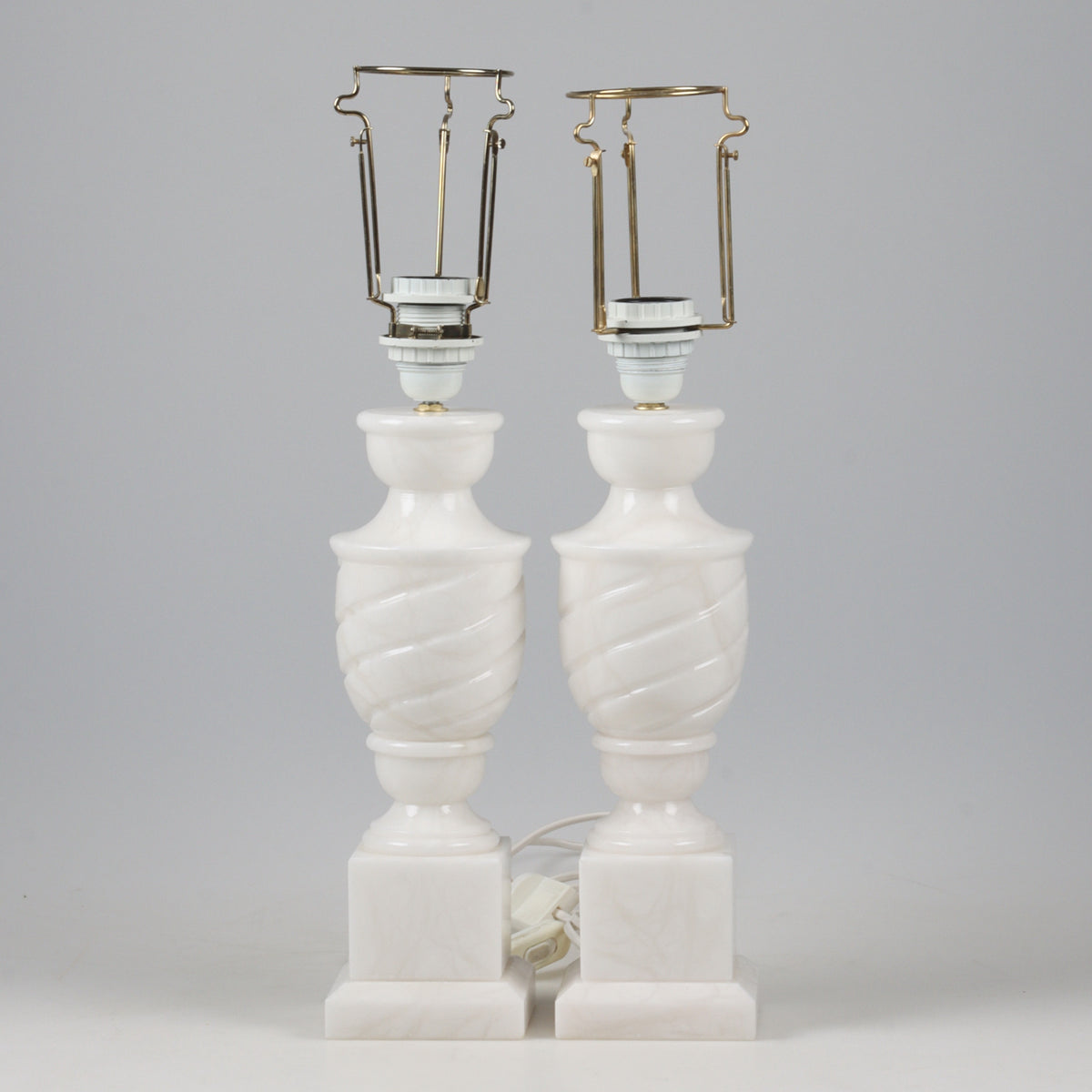 Pair of Alabaster Table Lamps, Late 20th Century