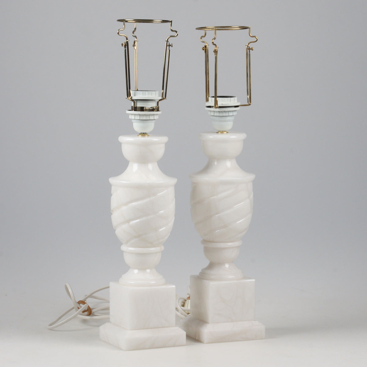 Pair of alabaster table lamps