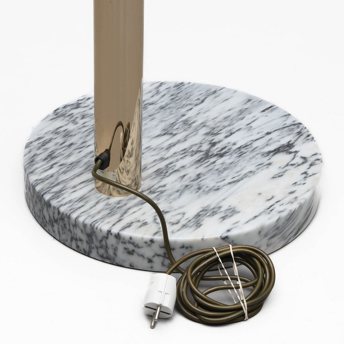 Five-Light Metal and Marble Arc Floor Lamp, 1980s