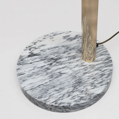 Five-Light Metal and Marble Arc Floor Lamp, 1980s