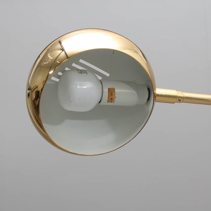 Five-Light Metal and Marble Arc Floor Lamp, 1980s