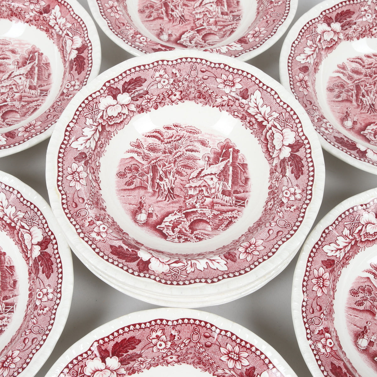 Bristol Pottery English Scenes dessert bowls