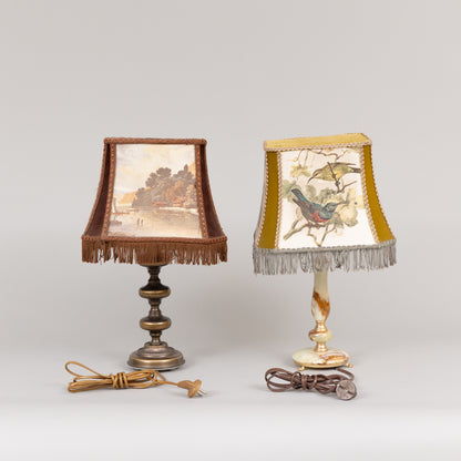 Pair of Metal and Marble Table Lamps, Late 20th Century