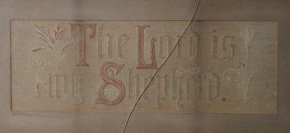 Antique Religious Embroidered Panel with Psalm