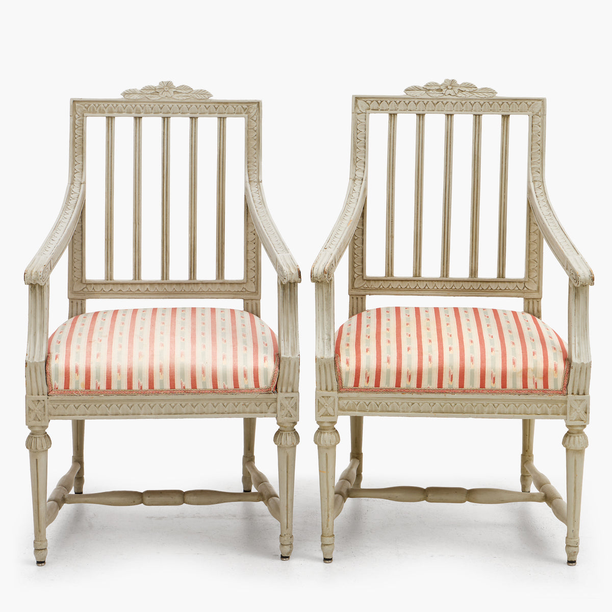 Set of Four Late Gustavian Lindome Armchairs, circa 1800