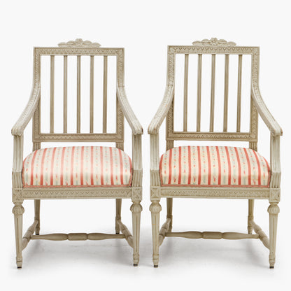Set of Four Late Gustavian Lindome Armchairs, circa 1800