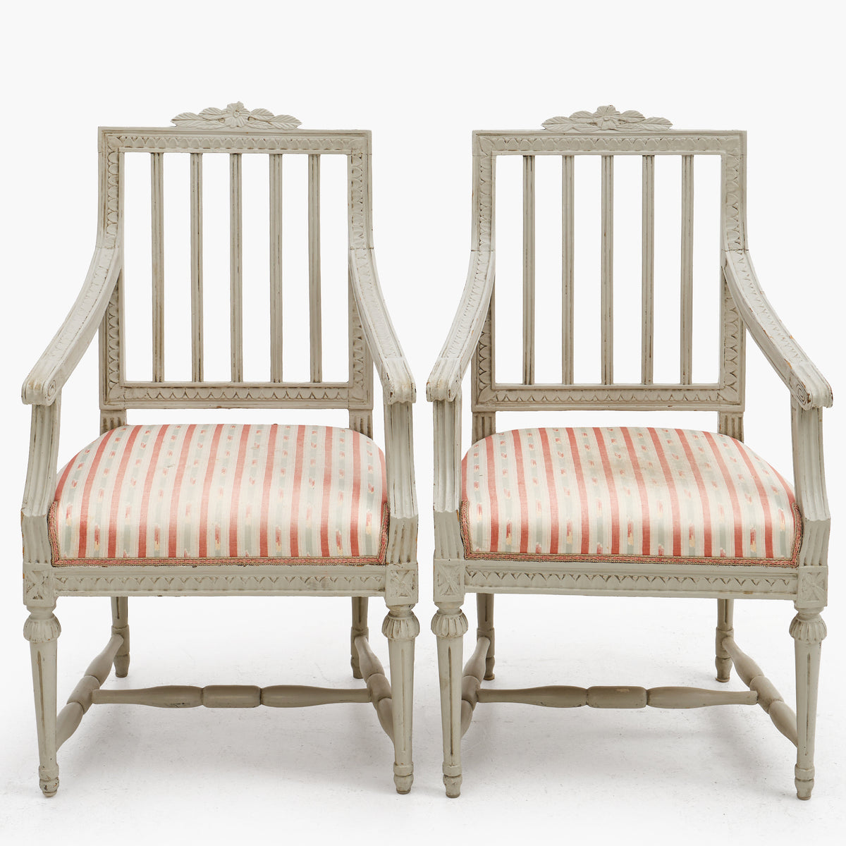 Set of Four Late Gustavian Lindome Armchairs, circa 1800