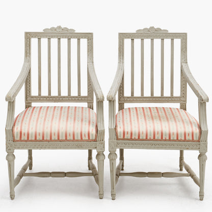 Set of Four Late Gustavian Lindome Armchairs, circa 1800