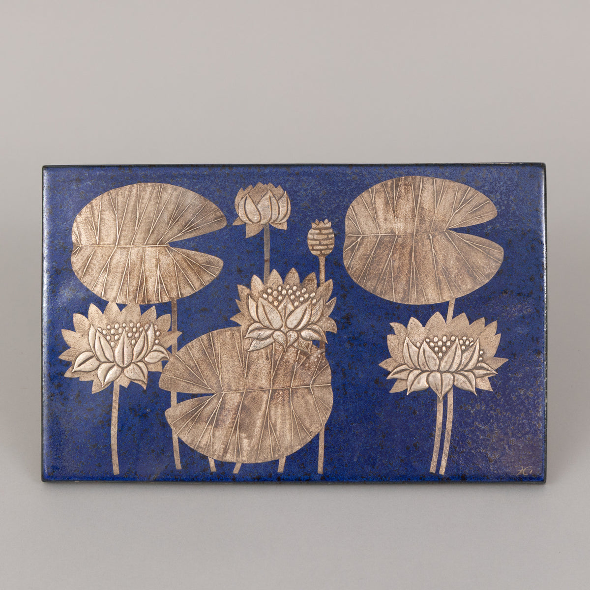 Heinz Erret Gustavsberg ceramic and silver wall plaque